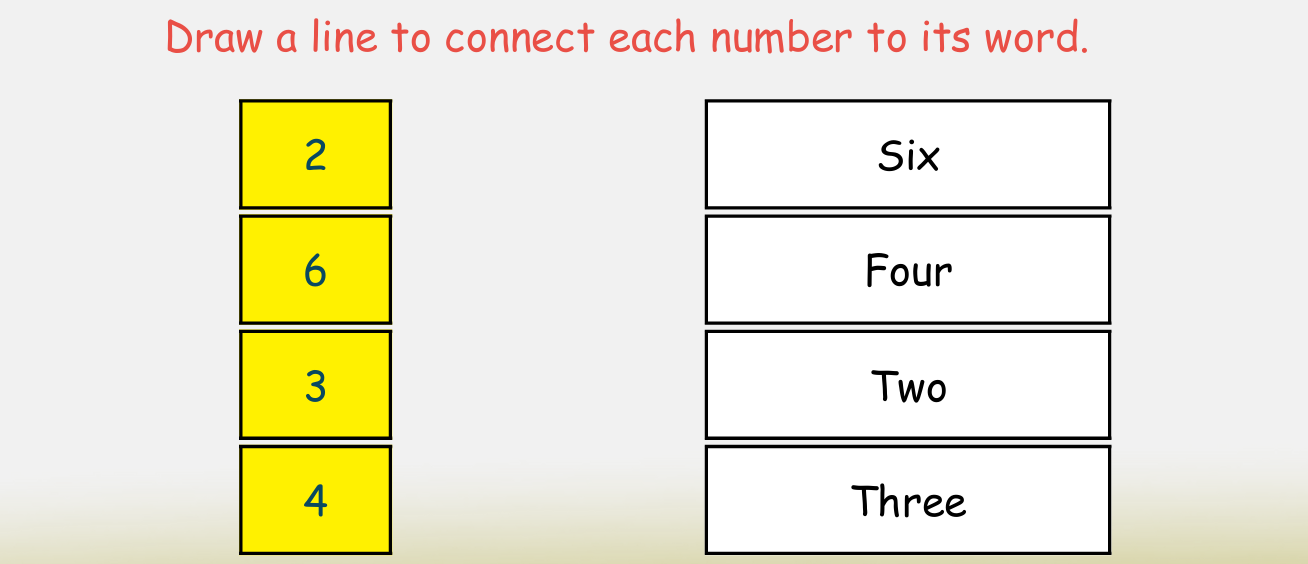 Number Words Matching
