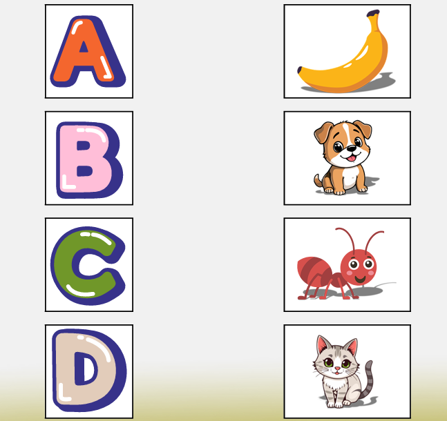 matching letters to pictures